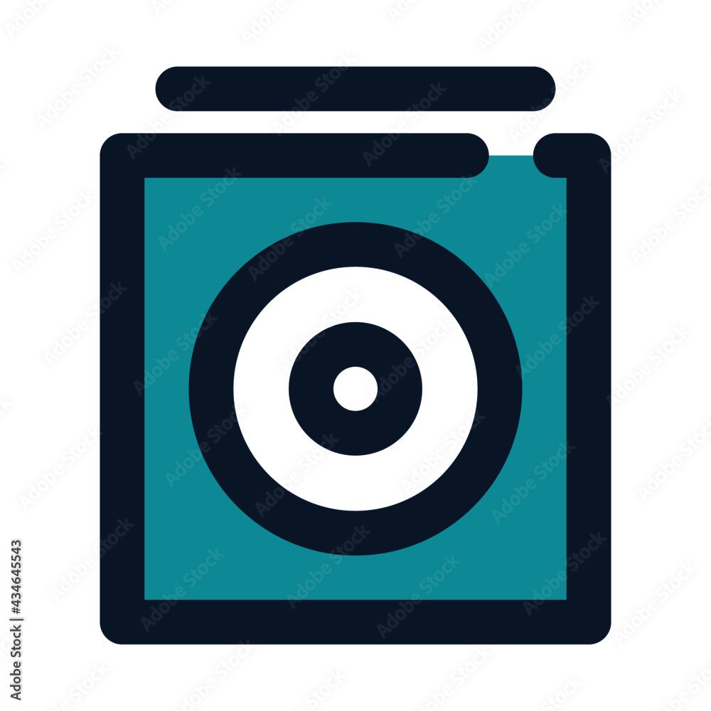 icon music album using filled line style and blue color icon music album using filled line style and blue color