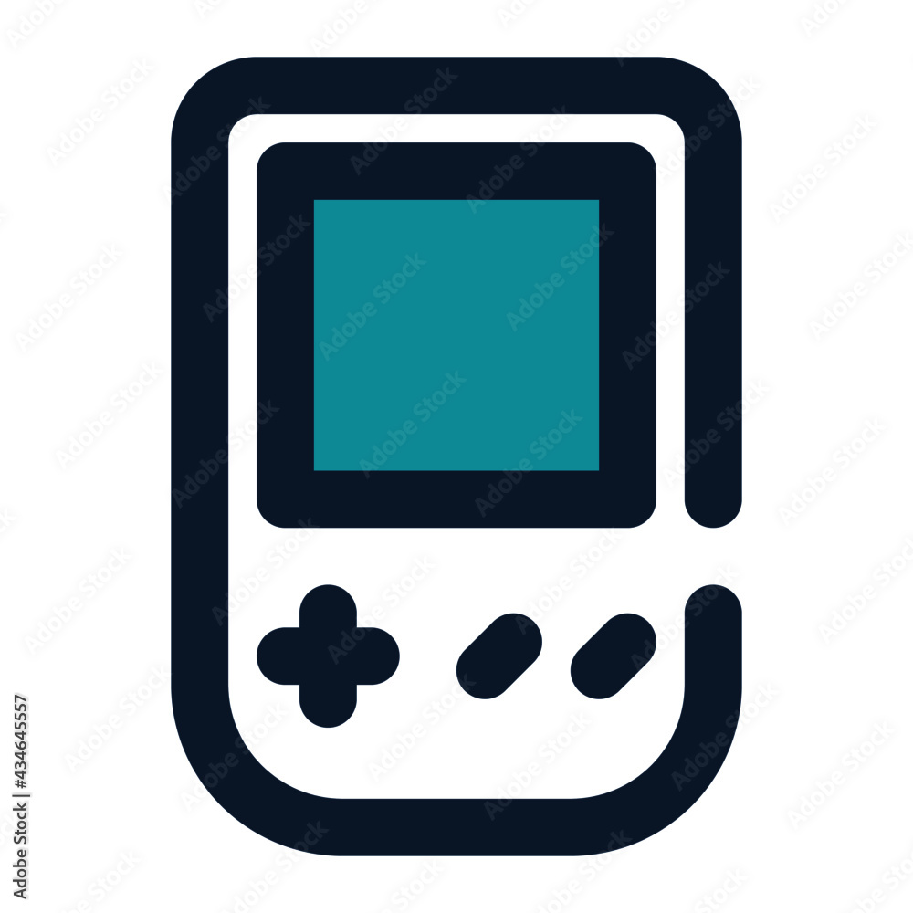 icon gameboy using filled line style and blue color icon gameboy using filled line style and blue color