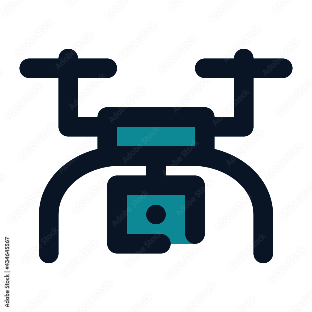 icon drone using filled line style and blue color icon drone using filled line style and blue color