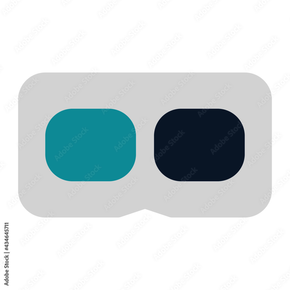 icon 4d glasses using flat style and blue color dominate icon 4d glasses using flat style and blue color dominate