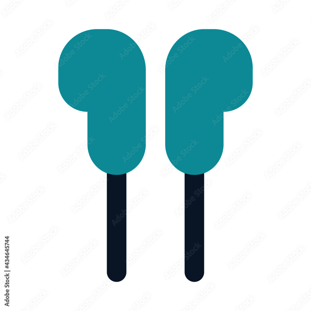 icon earphone using flat style and blue color dominate icon earphone using flat style and blue color dominate