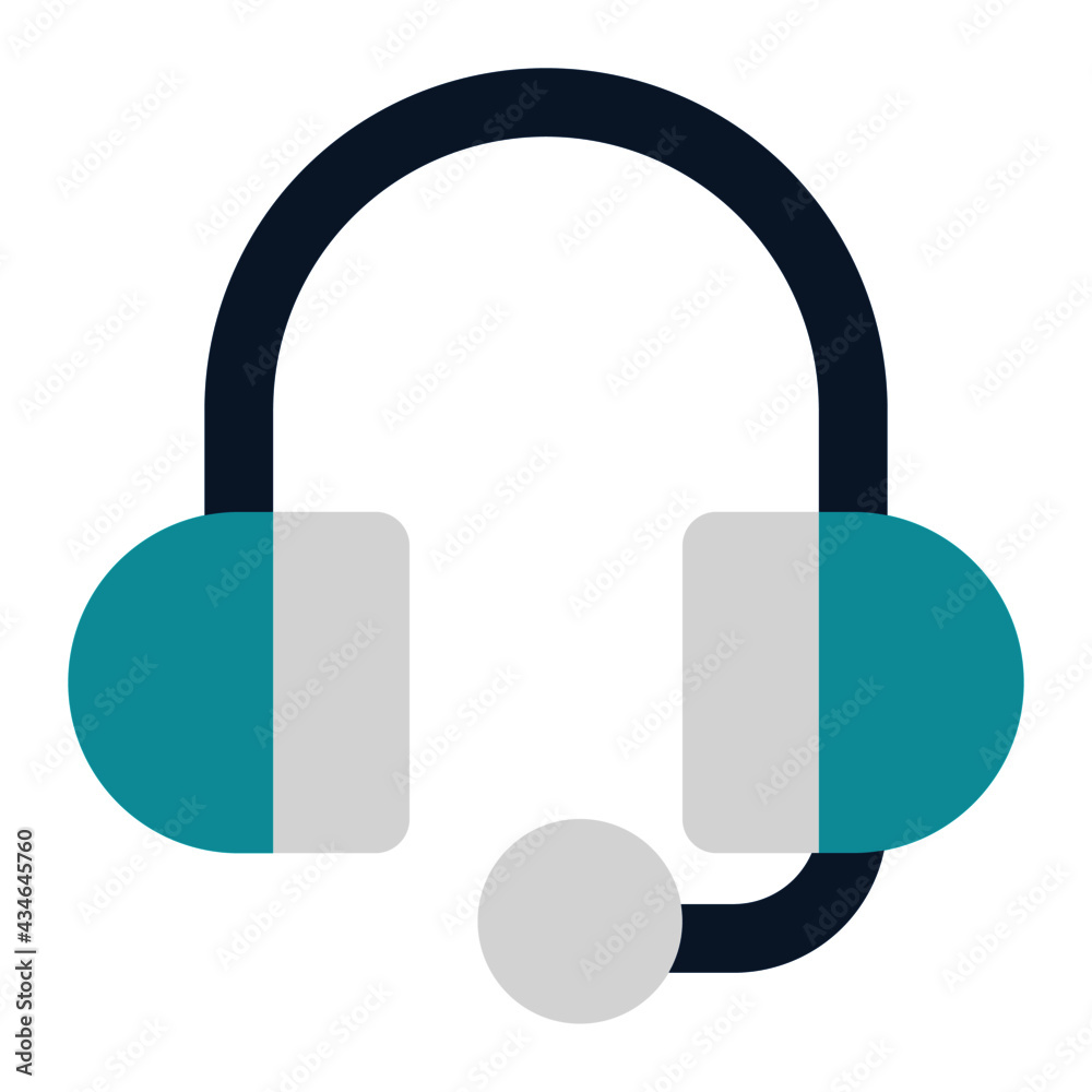 icon headset using flat style and blue color dominate icon headset using flat style and blue color dominate