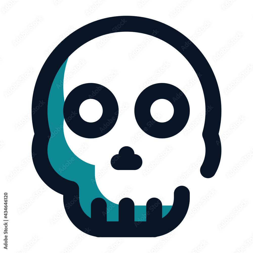icon skull symbol for virus using filled line style and blue color icon skull symbol for virus using filled line style and blue color