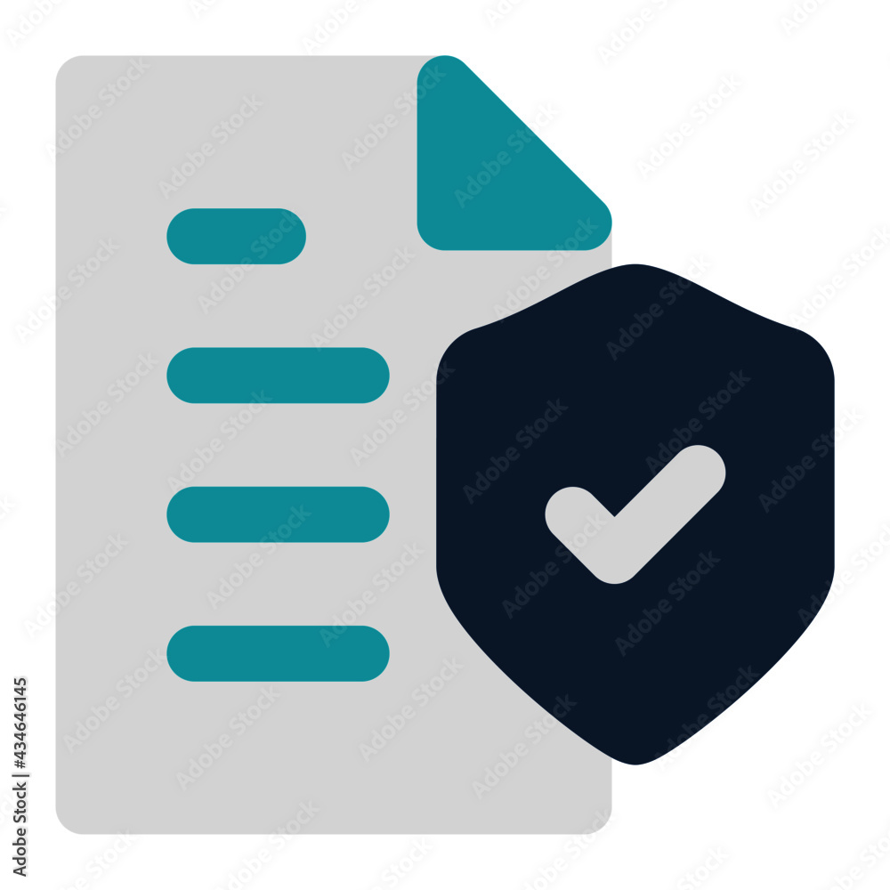 icon security in document using flat style and blue color dominate icon security in document using flat style and blue color dominate