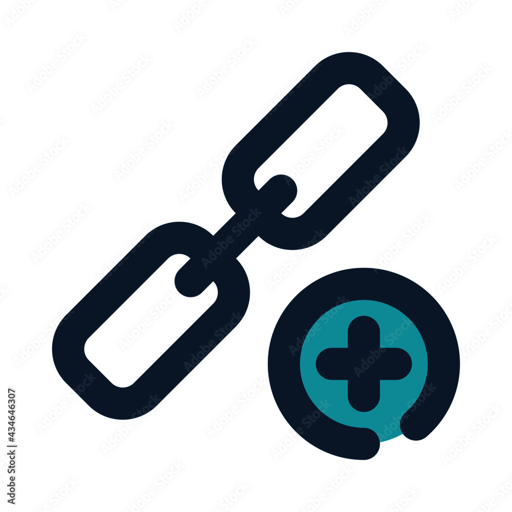 icon add link using filled line style and blue color icon add link using filled line style and blue color