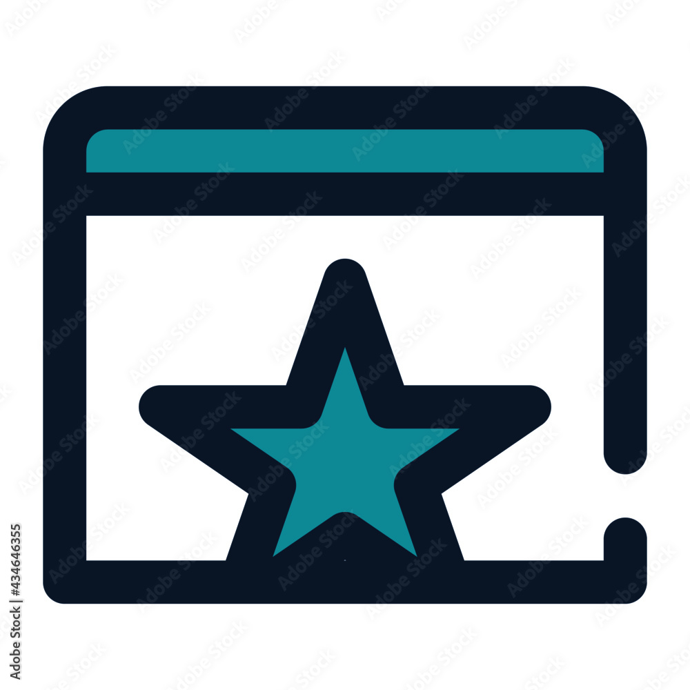 icon favorite page using filled line style and blue color icon favorite page using filled line style and blue color