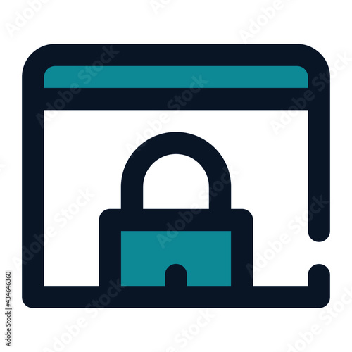 icon secure web using filled line style and blue color