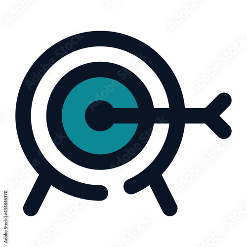 icon target seo using filled line style and blue color
