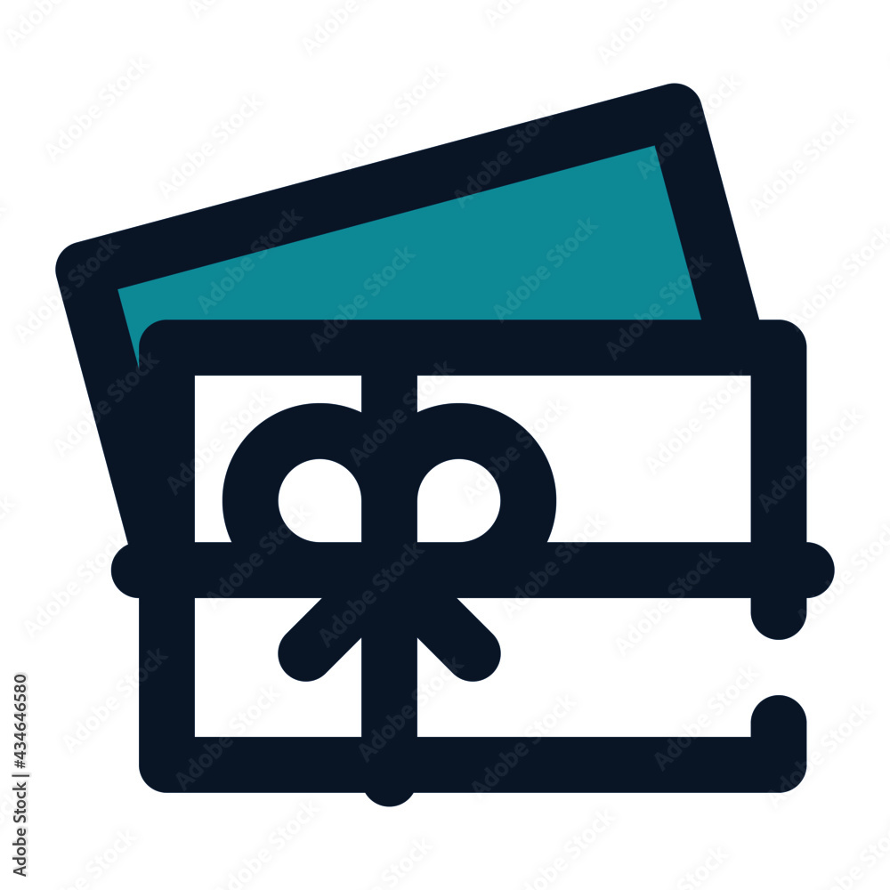 icon gift card using filled line style and blue color icon gift card using filled line style and blue color