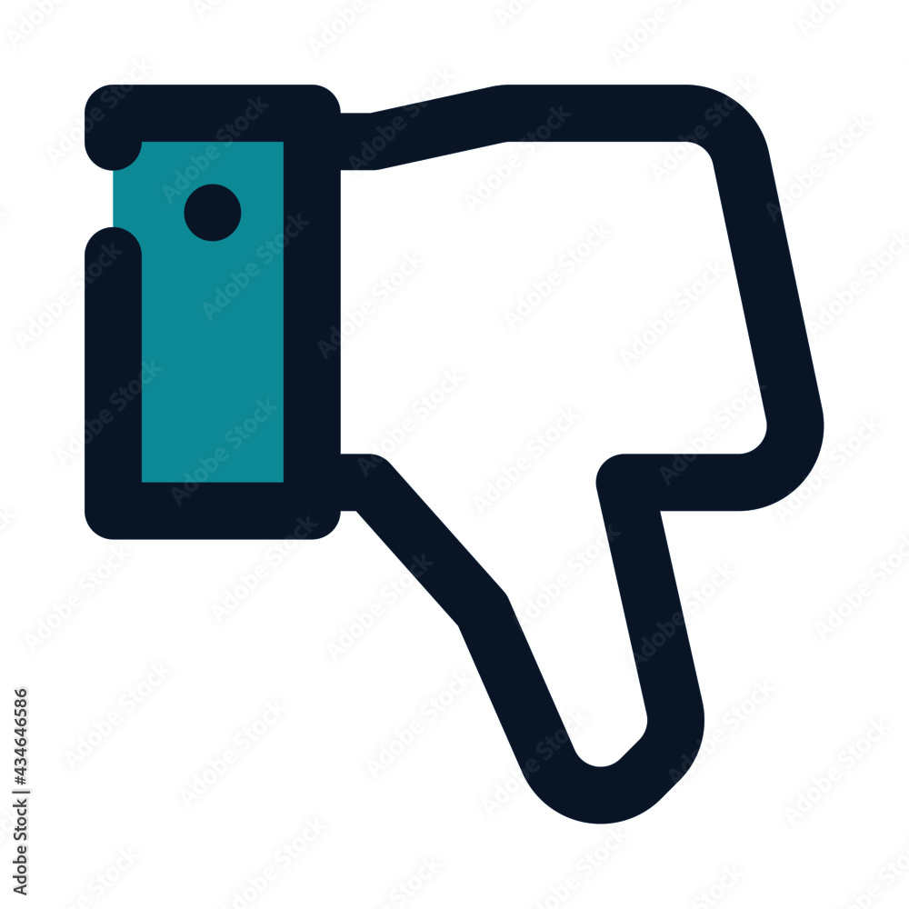 icon dislike using filled line style and blue color icon dislike using filled line style and blue color