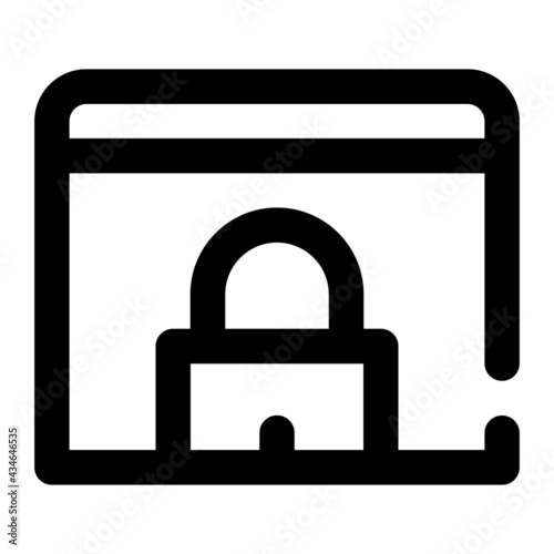 icon secure web using line style