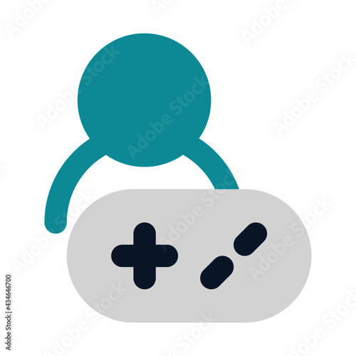 icon play together using flat style and blue color dominate