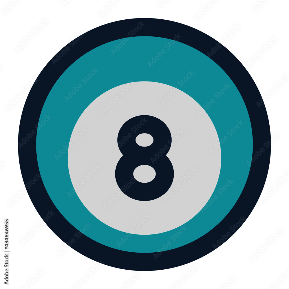 icon billiard ball using flat style and blue color dominate icon billiard ball using flat style and blue color dominate