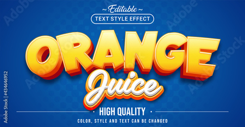 Editable text style effect - Orange Juice text style theme.