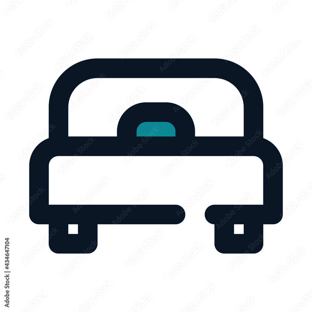 icon single bed using filled line style and blue color icon single bed using filled line style and blue color