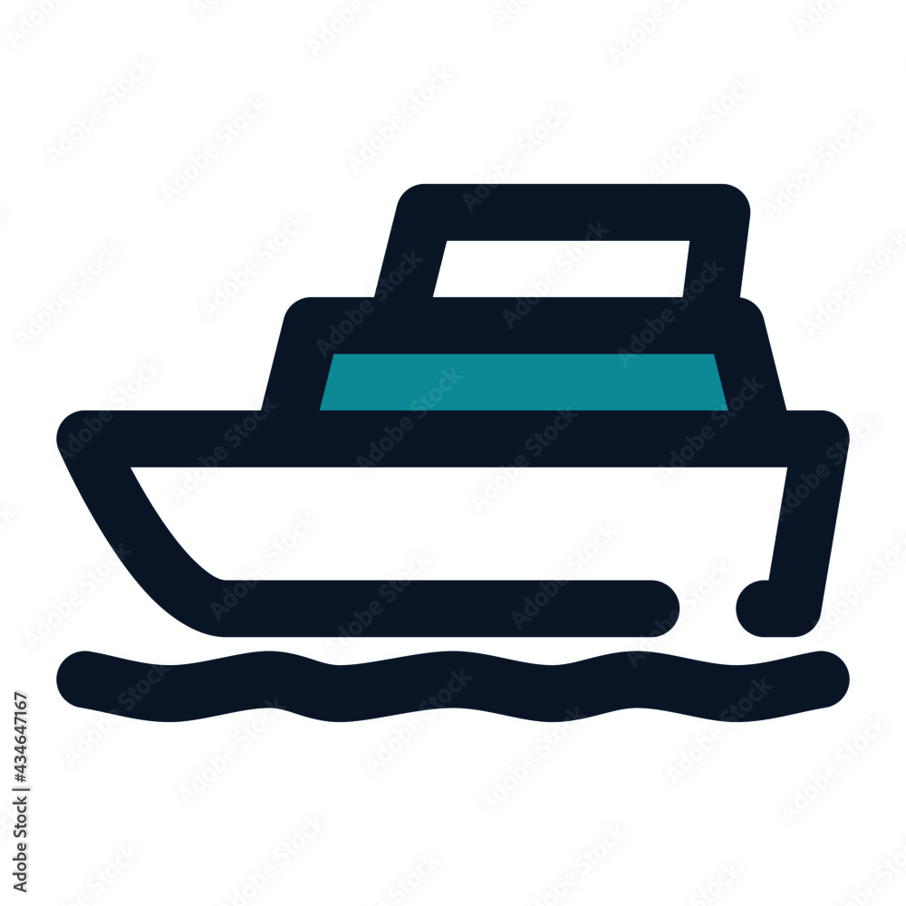 icon cruise using filled line style and blue color icon cruise using filled line style and blue color