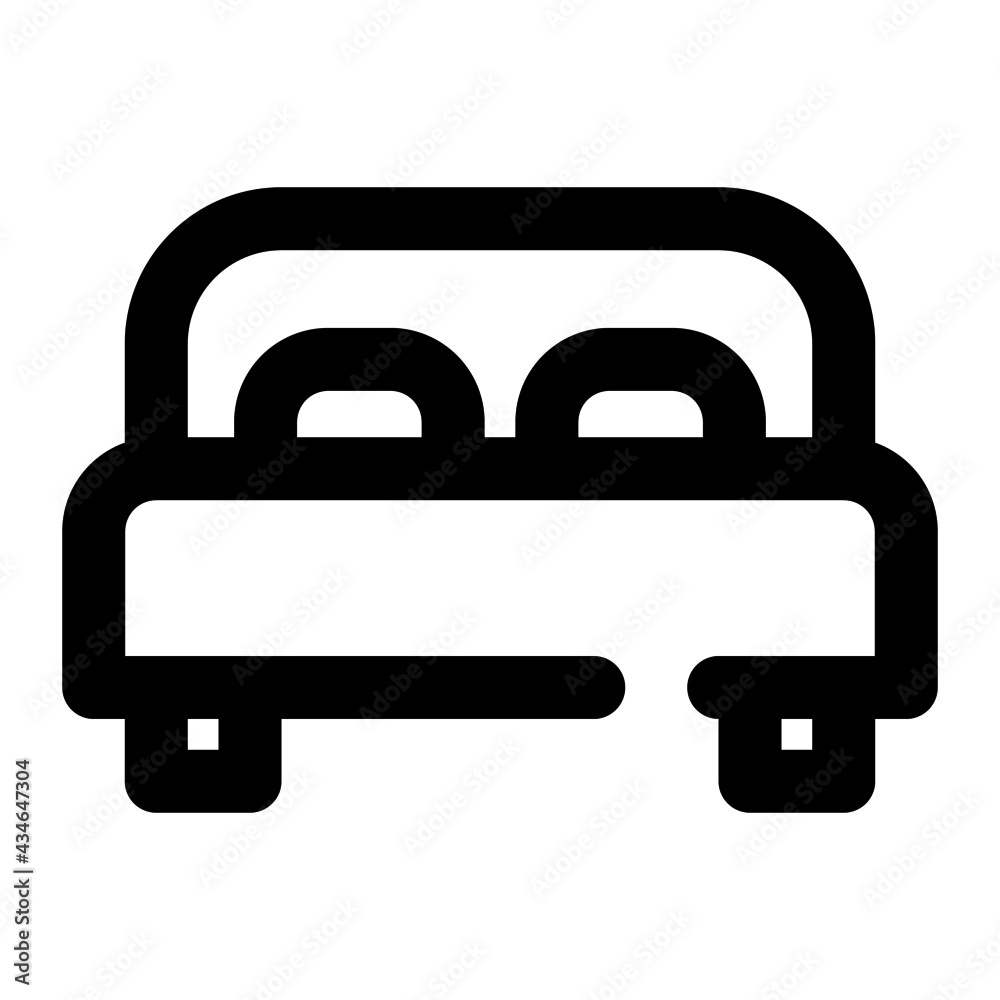 icon double bed using line style icon double bed using line style