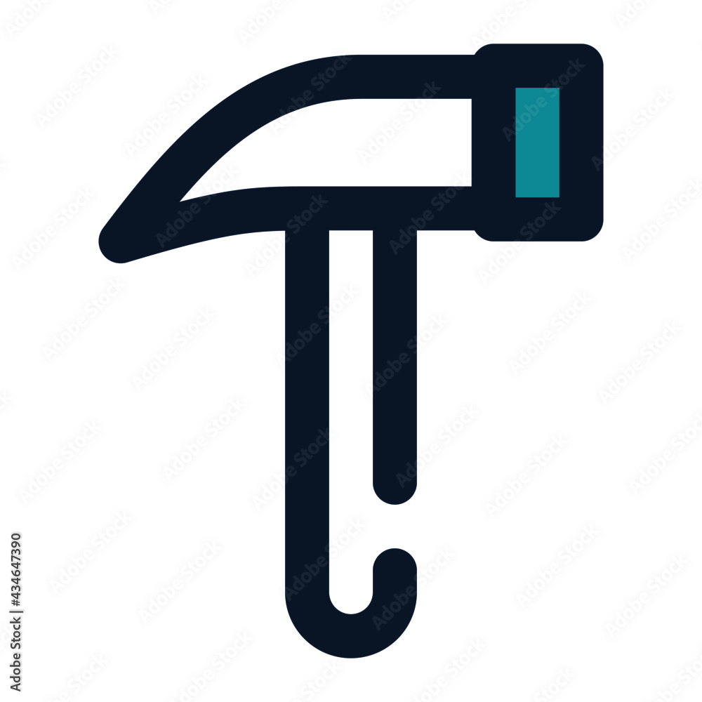 icon claw hammer using filled line style and blue color icon claw hammer using filled line style and blue color
