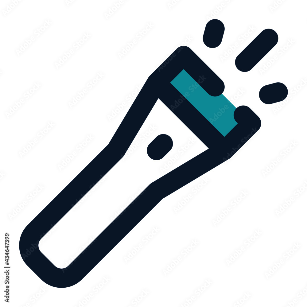 icon flashlight using filled line style and blue color icon flashlight using filled line style and blue color