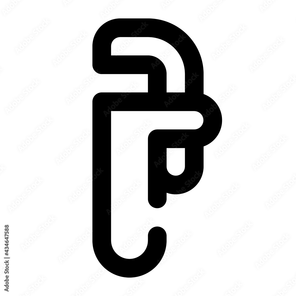 icon monkey wrench using line style icon monkey wrench using line style