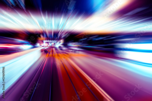 Abstract image of night traffic light trails in the cityabstract;