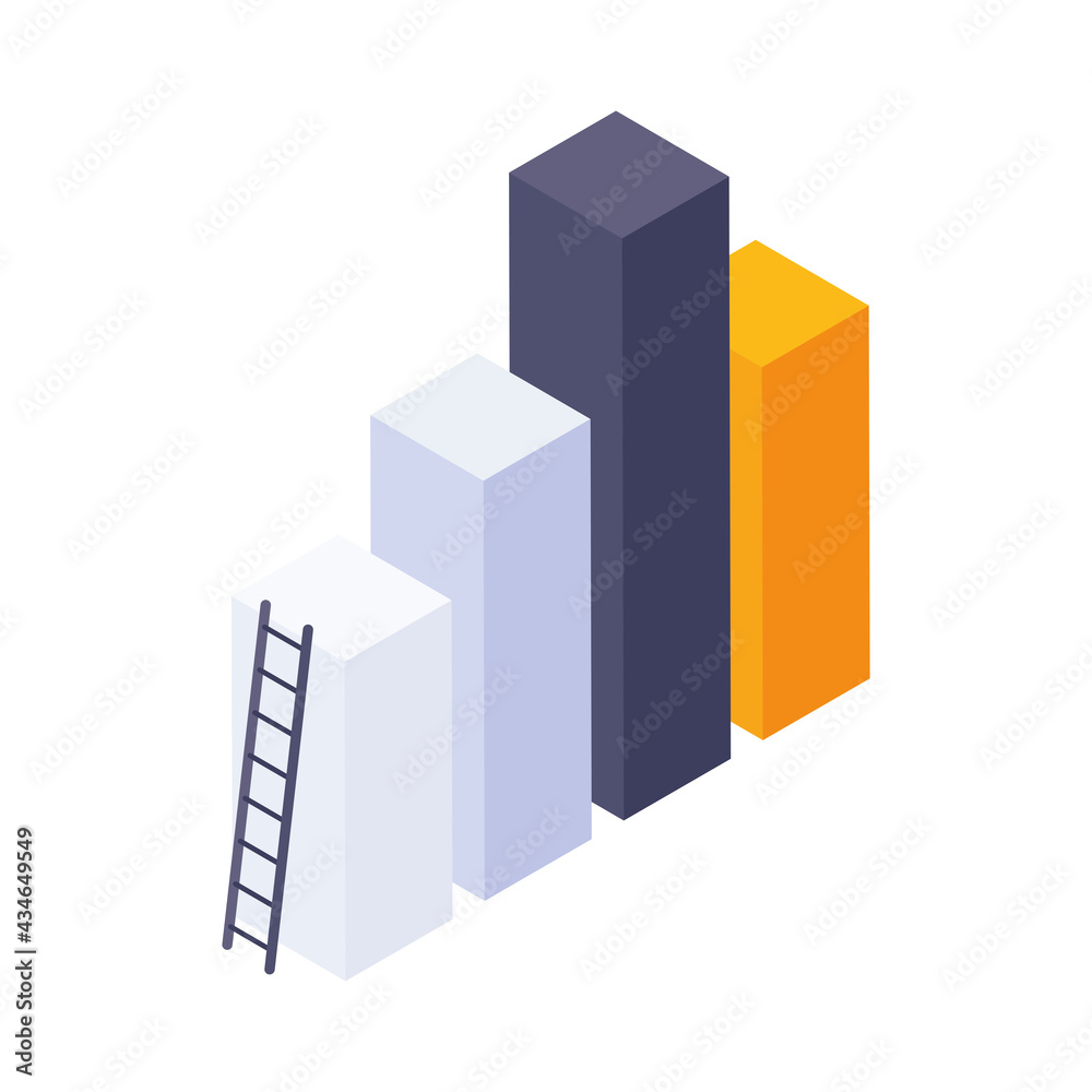 statistics bars isometric statistics bars isometric