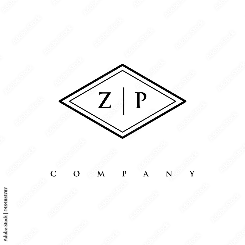 initial ZP logo design vector