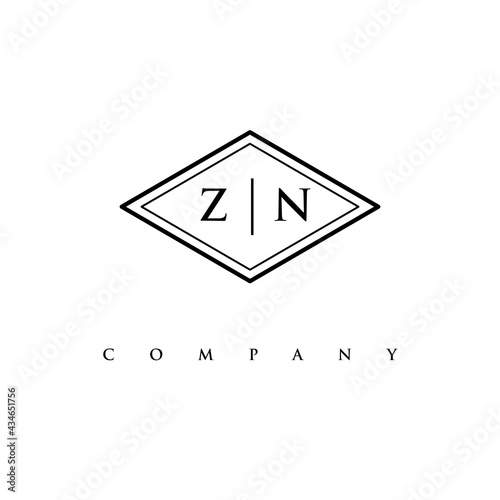 initial ZN logo design vector
