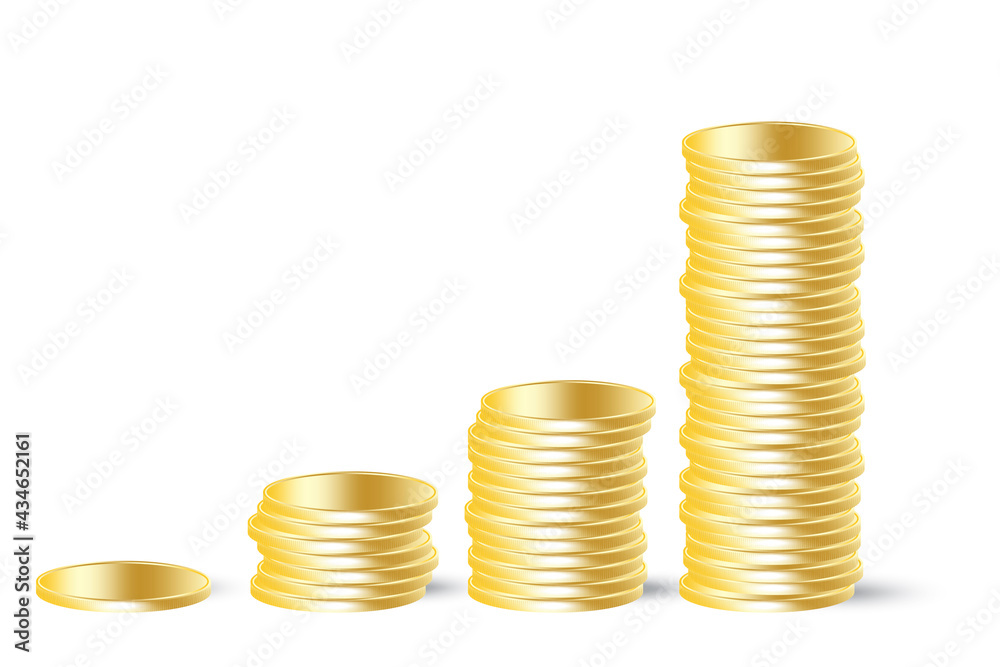 Gold dollar coins. Big win. Success symbol. Gold blank coins. Business concept. Stock image. Vector illustration. Gold dollar coins. Big win. Success symbol. Gold blank coins. Business concept. Stock image. Vector illustration.