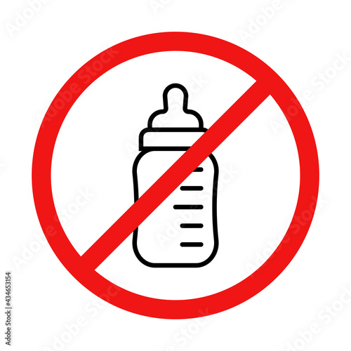No Baby Bottle or Milk Sign