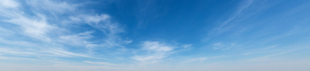 Panorama Blue sky and white clouds. Bfluffy cloud in the blue sky background