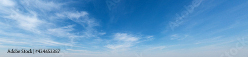 Panorama Blue sky and white clouds. Bfluffy cloud in the blue sky background photo