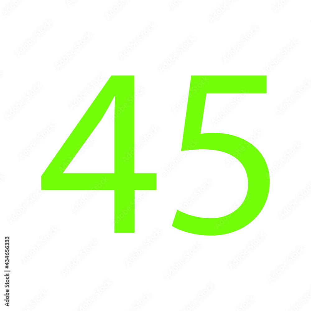 45 NUMBER SIMPLE CLIP ART VECTOR ILLUSTRATION 45 NUMBER SIMPLE CLIP ART VECTOR ILLUSTRATION
