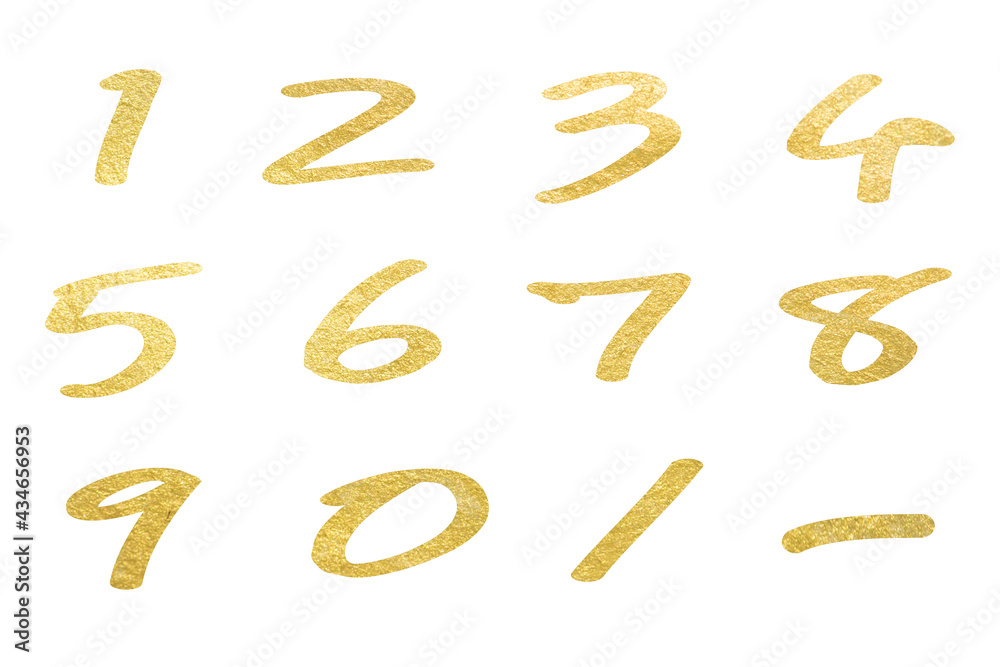 Illustration Gold numbers. Symbol set of numbers. Illustration Gold numbers. Symbol set of numbers.