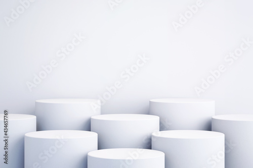 3d background for mock up podium for product presentation, white background, 3d rendering