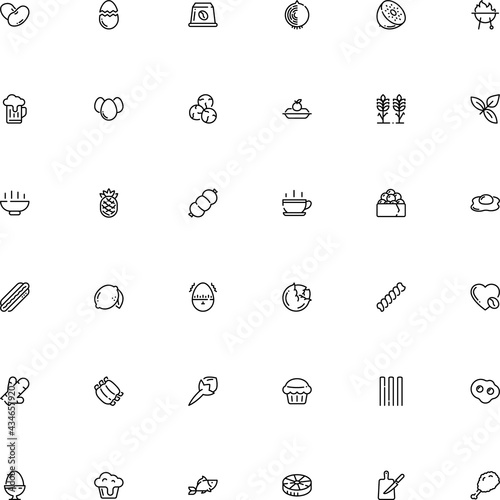 icon vector icon set such as: crop, dry, ocean, one, twig, salami, capers, cannelloni, lamb, chef, draught, orange, glass, knife, farming, bunch, hour, minute, digital, flower, caper, barley