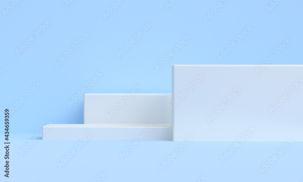 Blue Minimal style 3D Render Mockup Background, Blank shelf stand for showing product. Blue Minimal style 3D Render Mockup Background, Blank shelf stand for showing product.