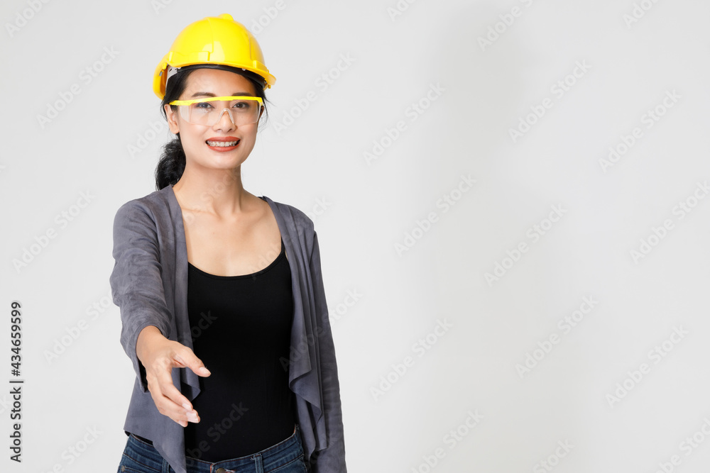 Cheerful contractor reaching out hand for handshake