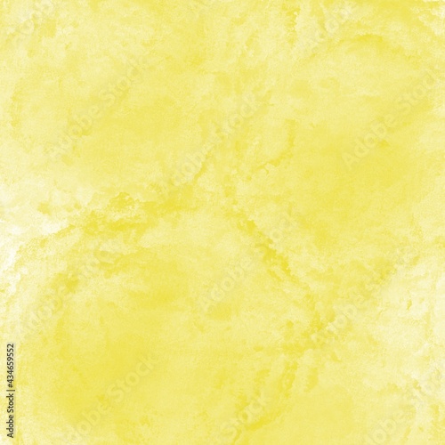 Abstract watercolor textured background yellow paint stains.