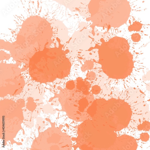 Abstract watercolor textured background orange splashes.