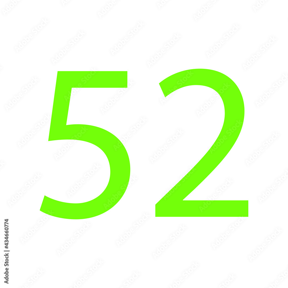 52 NUMBER SIMPLE CLIP ART VECTOR ILLUSTRATION 52 NUMBER SIMPLE CLIP ART VECTOR ILLUSTRATION