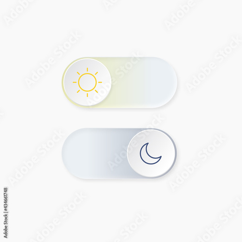 Day night switch Mobile app icon interface design concept