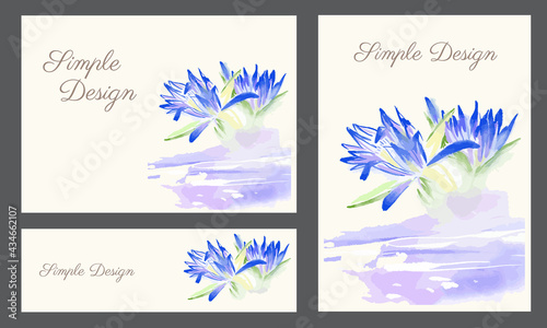 Flower illustration design for a simple, luxurious, and elegant card design. Beautiful and attractive look with watercolor painting. The clean white background keeps up with a trendy new design.