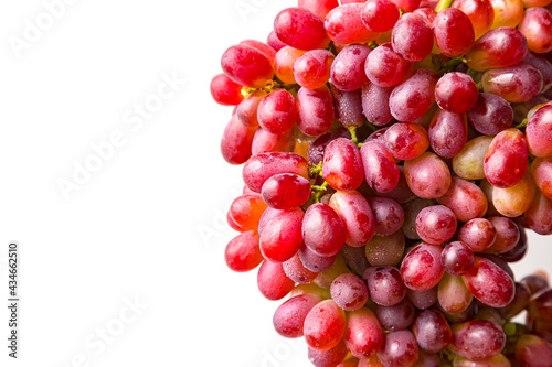 fresh red grape with water drop isolated