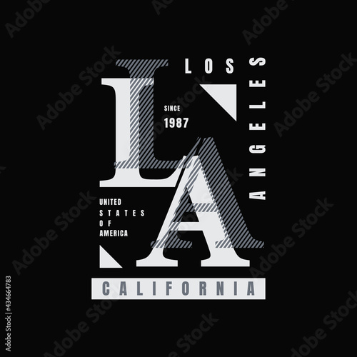 Vector illustration of letter graphics, Losangeles, creative clothing, perfect for the design of t-shirts, shirts, hoodies, etc.