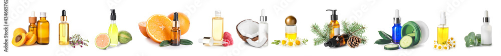 Bottles with natural shampoo on white background Bottles with natural shampoo on white background