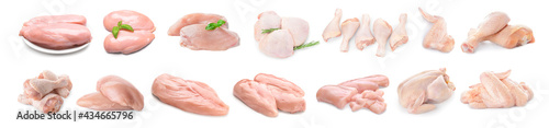 Fresh chicken meat on white background