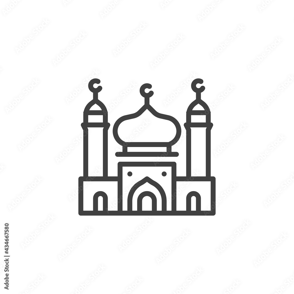 Mosque building line icon