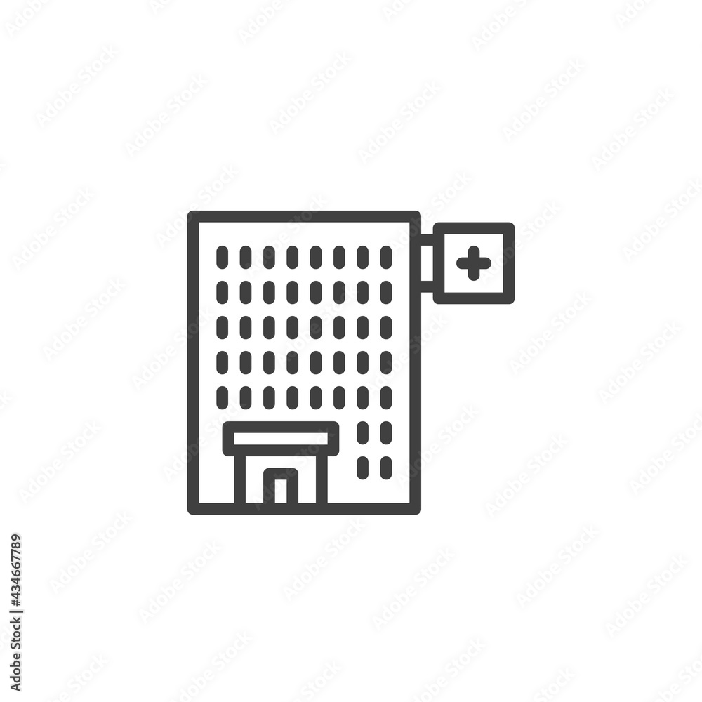 Hospital building line icon Hospital building line icon