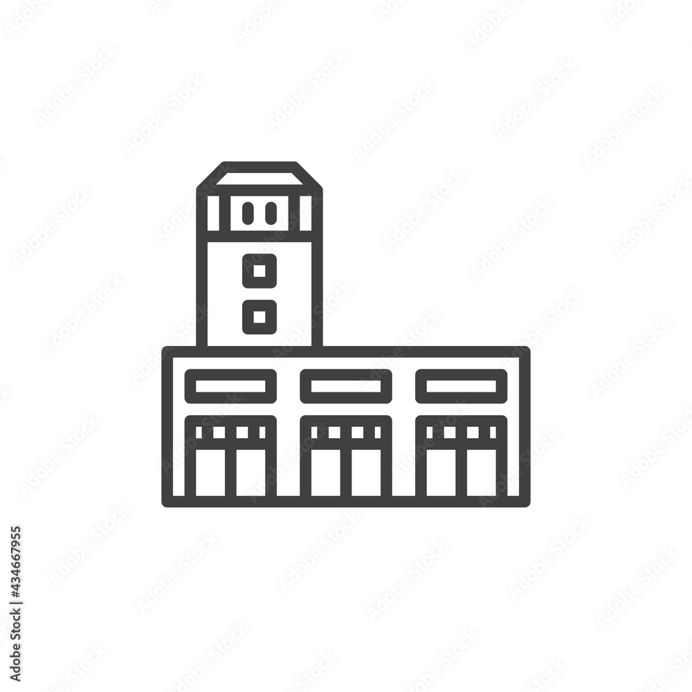 Fototapeta premium Fire station line icon